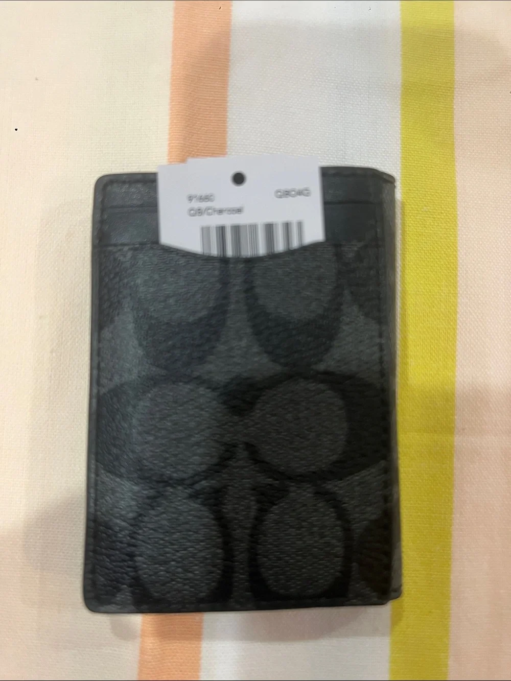 Coach Charcoal Signature Card Case QB04G MGNTC CRD CSE SIG 91660 QB/charcoal
